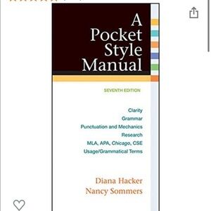 Hacker A Pocket Style Manual
7th SEVENTH edition English book Bedford St. martin